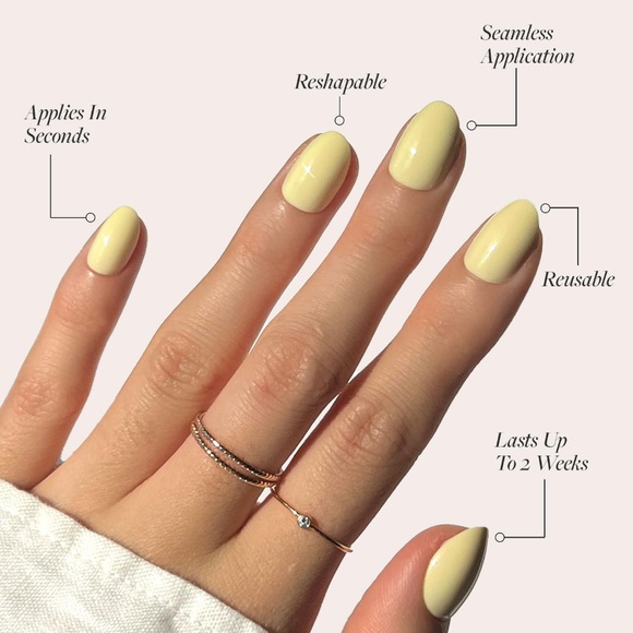 Glamnetic Press On Nails Pastel Yellow - Picture 2 of 8